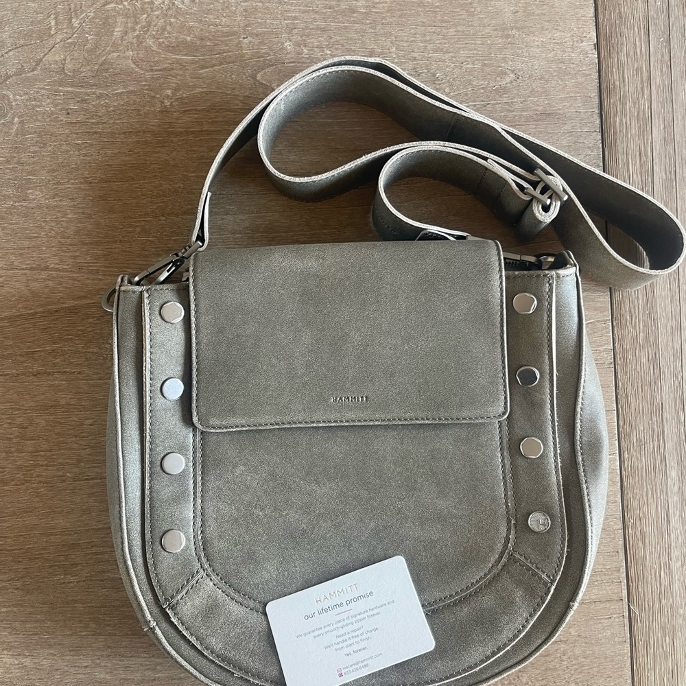 Hammitt Kayce saddle bag Large Pewter NEW